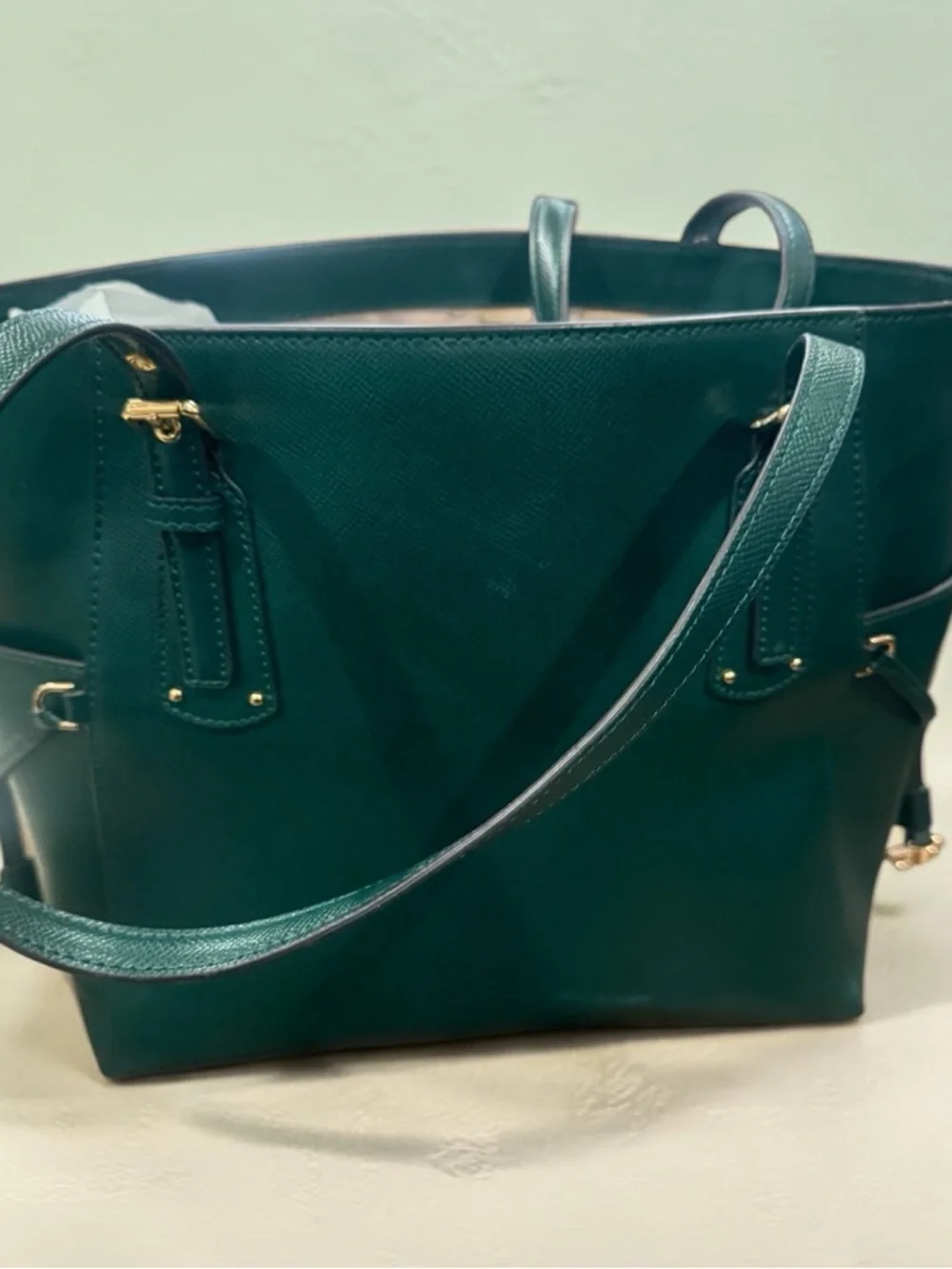 Michael Kors Green Leather Tote Bag